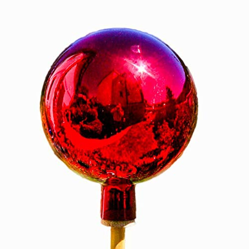 Lauschaer Glaskunst Thüringer Rosenkugel - 18 cm - Rot