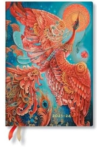 Paperblanks Agende Flexi a Copertina Morbida di 18 Mesi 2023-2024 Uccello di Fuoco | Orizzontale | Midi (125 × 175 mm)
