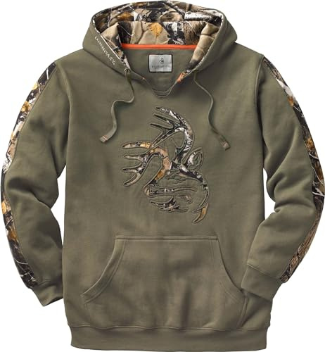 Legendary Whitetails Mens Camo Pullover Hoodie Hunting Sweatshirt, Army, XL