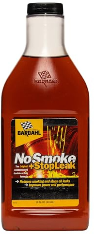 Bardahl 2117 NoSmoke + StopLeak Motor Oil Additive - Treatment for Oil Burning & Excessive Exhaust Smoke - Engine Oil Leak Sealer - Stop Smoke & Quiet Noisy Engines While Restoring Engines - 16 fl oz