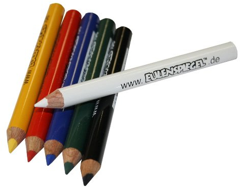 Eulenspiegel 626269 - Schminkstifte, 6 Farben für Face- und Bodypainting
