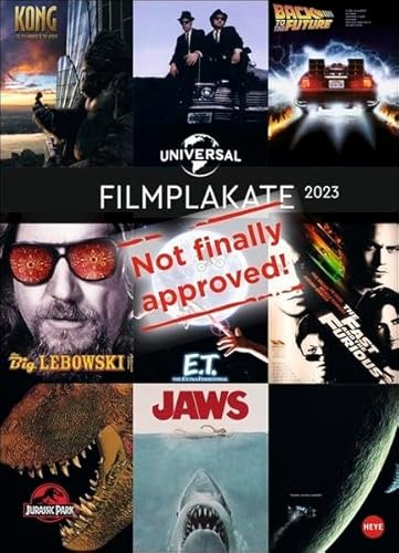 Calendario universale Film Poster Edizione 2023 Grande Calendario Edizione con i migliori poster di film Universale. Calendario da parete XXL 49x68 cm