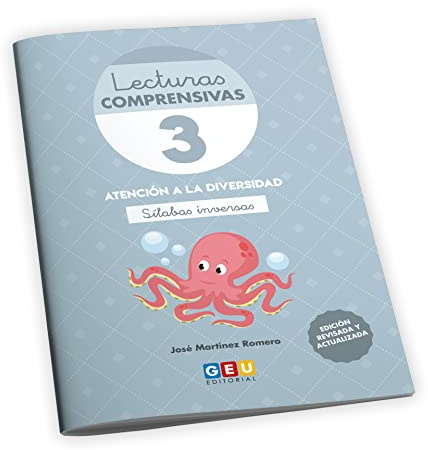 LECTURAS COMPRENSIVAS 3 - Cuaderno de Lecturas Comprensivas GEU | Libro aprender a Leer | Pauta Cuadrícula - Sílabas Inversas | Editorial GEU