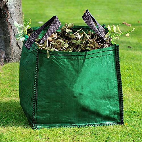 GroundMaster Heavy Duty Garden Waste Bag – 120L Polypropylene Refuse Sack – Reinforced Hems, Stitched Handles Extra Strong Waste Bag – Reusable Garden Sack for Leaves, Rubble, and Compost (Pack of 4)