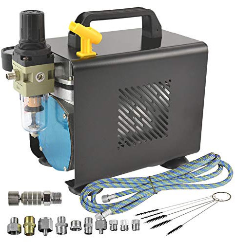Airbrush Set Kompressor Ultimate Basis Kit Mit Anschluss Für Jede Pistole Single/Double-Action - 10 Adapter + 5 Bürsten