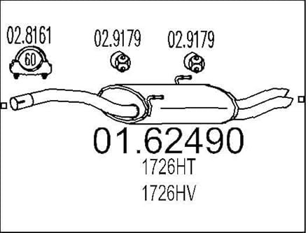 MTS Silencieux arrière Pot d'Échappement 01.62490