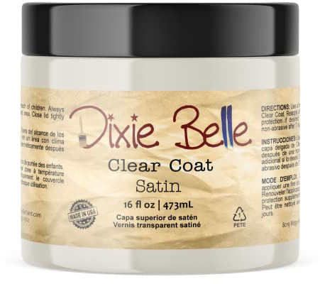 Dixie Belle Paint Company | Satin Clear Coat (16oz) | Satin Finish Polyacrylic Topcoat | Chalk-Friendly Furniture Paint Finish