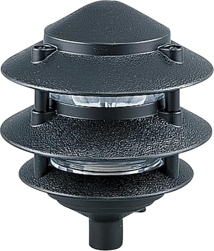 Generation Lighting 9226-12 Single Light Outdoor Path Fixture with Clear Glass, Black, 1-Light, cETL Listed, Safety Rated for Wet Locations - Outdoor Path Light, Aluminum Construction