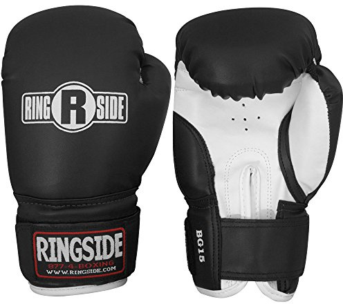 Ringside Striker Boxing Training Sparring Gloves, Black/White