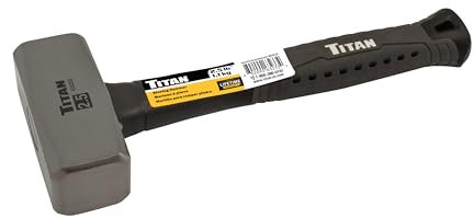 Titan Drilling/Crack Hammer (2.5lb, Fiberglass Handle, Rubber Head, Textured Grip, 3.0 pounds)