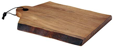 Rachael Ray Pantryware Wood Cutting Board With Handle/ Wood Serving Board With Handle - 14 Inch x 11 Inch, Brown