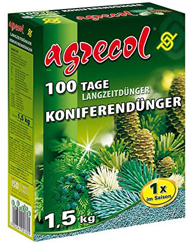 Premium Engrais longue durée pour 100 jours – Engrais pour conifères pour Cyprès Genévrier et tous les arbres 1,5 kg pour aiguilles 40 plantes