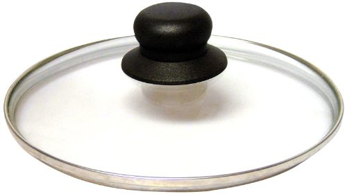 BAUMALU - Couvercle en Verre - Cerclé Acier Inoxydable - Trou Vapeur, Bouton Bakélite - Pour Casseroles, Marmites, Poêles - Réduit les Projections - Ø20 cm