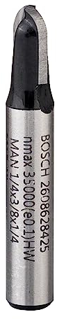 Bosch 1x PRO Hohlkehlfräser (für Weichholz, Hartholz, Ø 6,4 mm, Professional Zubehör Handfräse, Kantenfräse)