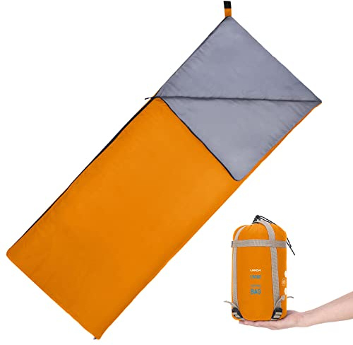 Lixada Saco de dormir ultraligero para camping, Viajes, Senderismo, Multifunción, naranja
