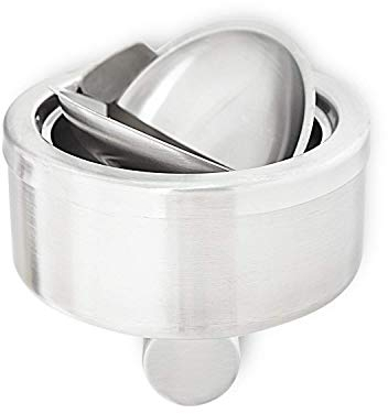 Kerafactum Ascher Wandascher Aschenbecher Klappascher zur Wandmontage in edler Ausführung 2 teilig klappbar Ascher Wand Montage rund