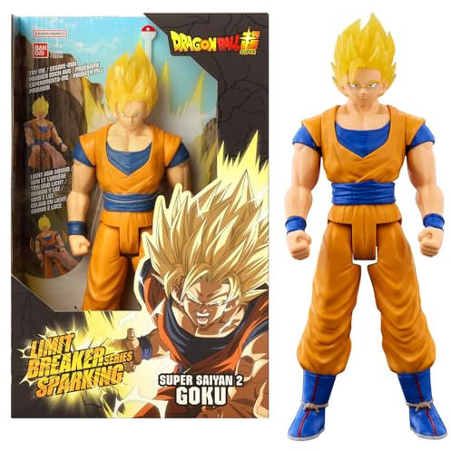 BANDAI Dragon Ball Limit Breaker Series Sparkling SS2 Goku 30 cm with Light and Sound of Battles, Based on the Video Game Dragon Ball Sparkling Zero, Model 38566