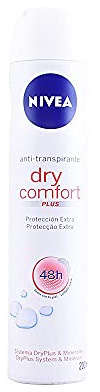 NIVEA Dry Comfort (1 x 200 ml), desodorante antitranspirante con protección 48 horas, spray desodorante de cuidado femenino testado en la vida real