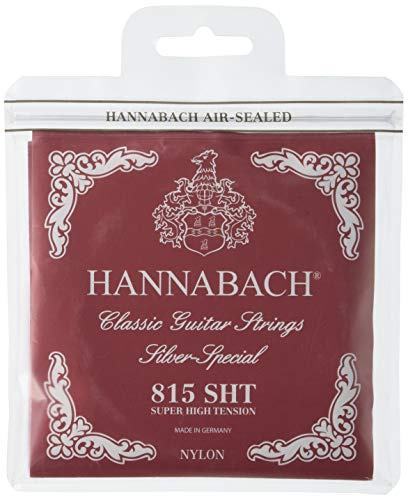 Hannabach 652547 Series 815 Silver Special Super High Tension String Set for Classic Guitar - Red