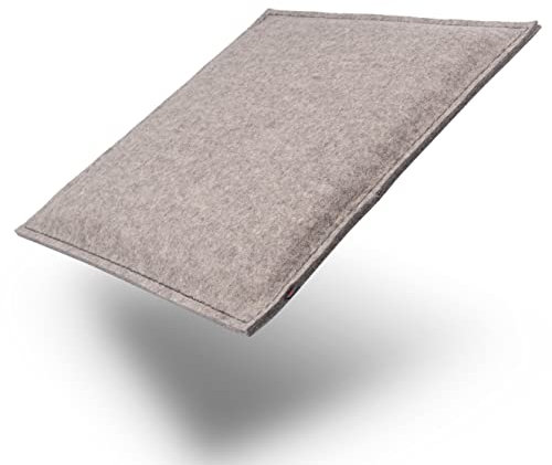 ebos Wollfilz Sitzkissen | 40x40cm, handgefertigt, 100% Wollfilz | Dünn & bequem | Hochwertiges Stuhlkissen, Sitzpolster mit Füllung, Robustes Outdoor-Kissen, wasserabweisende Stuhl-Auflage (hellgrau)