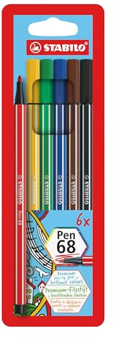 STABILO - Premium-Filzstift - Pen 68-6er Pack