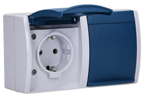 Busch-Jaeger 20/2 EW-53 Ocean IP44 AP Schuko-Steckdose 2-fach waagerecht