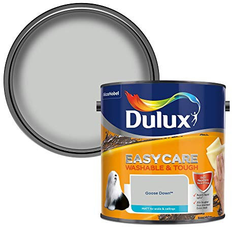 Dulux 403201 Easycare Washable & Tough Matt Emulsion Paint For Walls And Ceilings - Goose Down 2. 5 Litres