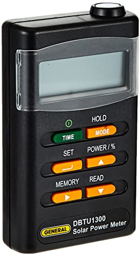 General Tools Handheld Digital Solar BTU Power Tester Meter #DBTU1300 With 4 Digit LCD Display, Wide Spectral Range, Cosine Corrected