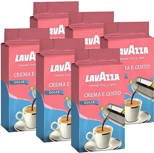 Lavazza Crema e Gusto Dolce, Caffè macinato, 6x 250g