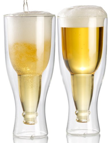 infactory 2 verres à bière à double paroi - 33 cl