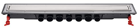 Wirquin Pro 30720834 - Canalina doccia Venisio L900 mm, con griglia reversibile in acciaio inox cromato
