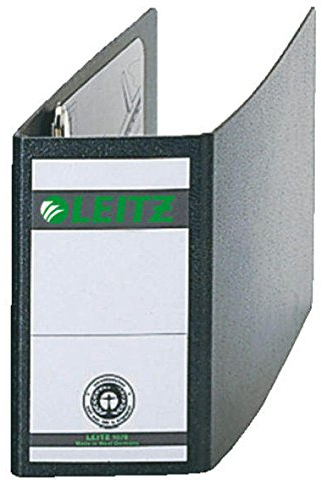 Leitz 10780000 Ordner Hartpappe 180°, A6 quer, schwarz 4er Sparpack