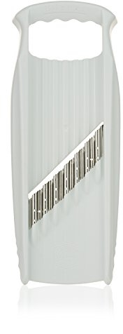 Börner Wave-Waffle XXL PowerLine Crinkle Cut Vegetable Slicer (White) • Wavy Mandoline for Vegetables • Wave/Waffle/Crinkle Cut • Potato Slicer for Lattice Potatoes