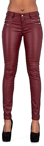 Leggings ajustados para mujer, con aspecto de cuero 36 EU ,S
