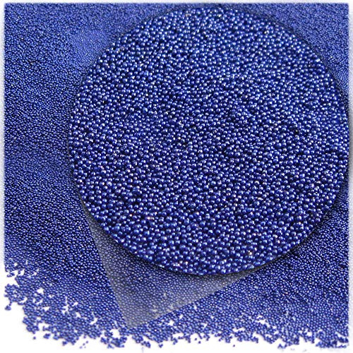 The Crafts Outlet 1oz = 28g Plastic Microbeads Nohole 0.6mm Opaque Royal Blue