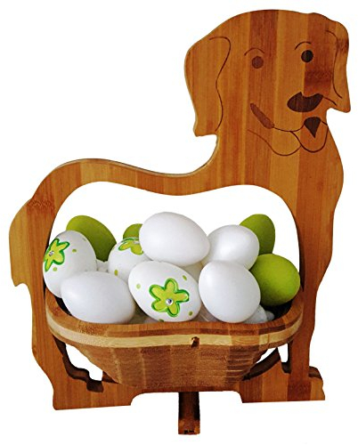 CleanPrince > GATOS < Cesta plegable 30 x 30 cm Bambú Madera de Cuenco Frutero Frutas Decoración Tazón fuente vegetal Platillo pascua