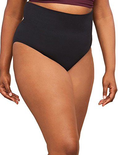 Motherhood Women's Maternity High Waist Underwear, Pregnancy Seamless Soft Belly Support Panties Over Bump, 2 Pack, Black Nude (S/M)