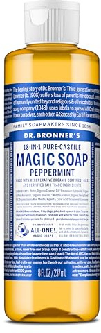 Dr Bronners Pure Castile Soap Peppermint (237ml 100% organic)