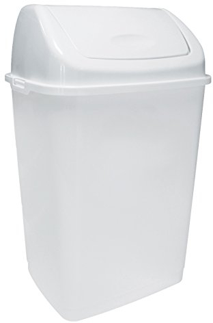 Rossignol 91161 Clap Poubelle à Couvercle Basculant Plastique Blanc 23,5 x 19,5 x 36,5 cm 10 L