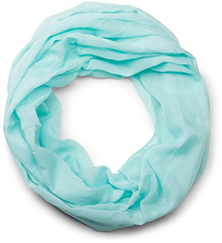 styleBREAKER leichter unifarbener Loop Schlauchschal | Sommerschal aus fließendem Material | Seidiges Halstuch für Damen & Herren | Weich, Luftig & Modisch | 77 x 46 cm, Farbe:Türkis hell