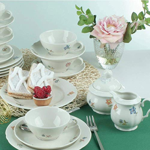 Seltmann 001.301506 Weiden Marie-Luise Porzellan Teeservice, Blütenmeer, Rund mit Relief, 44714 Dekor, Mehrfarbig, 20-Teilig