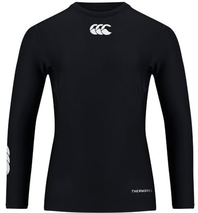 Canterbury Kinder Oberteil Thermoreg Base Layer Langarm-Unterhemd, Schwarz, M, E746845-989-MB
