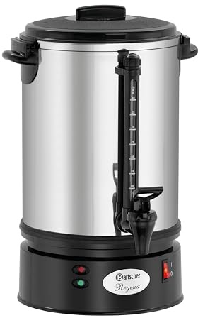 Bartscher A190146 Edelstahl Regina Plus 40t Kaffeemaschine, Silber, 230V, 1.2kw, 6,8 Liter, W 265 x D 95 x H 265 mm