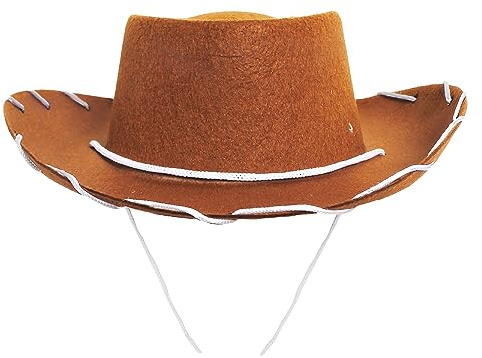 Child's Brown Cowboy Hat - Pack of 1 - Cowboy and Cowgirl Hat Accessory - Perfect for Wild West and Cowboy Themed Parties, World Book Day or Any Other Fancy Dress Event