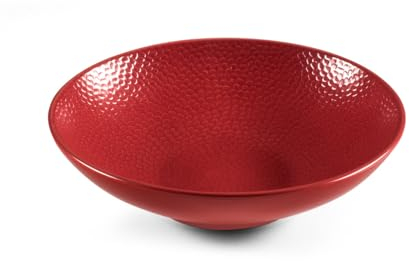 Médard de Noblat - Assiette salade et pâtes - D19 cm - Stone - Grès - Lot de 6 - Rouge