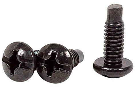 Monoprice 12/24 Screw for Rack, 50 Piece, Carbon Steel, 19mm, Black