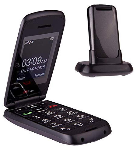 TTfone Star Big Button Simple Easy To Use Flip Mobile Phone Pay As You Go (EE PAYG, Grey)