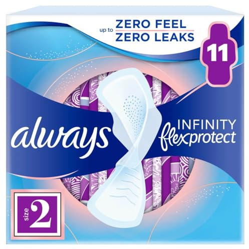 Always Infinity Flex Protect Long Size 2 Sanitary Towels with Wings 11pk