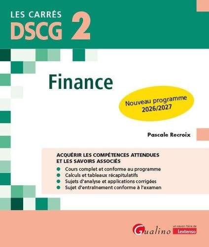 DSCG 2 - Finance: Nouveau programme 2026/2027