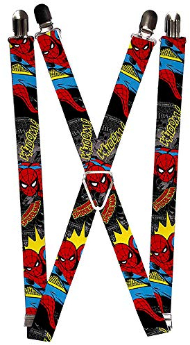Buckle Down Jungen Strapse mit Schnalle – Spider-Man Hosenträger, Mehrfarbig, One Size